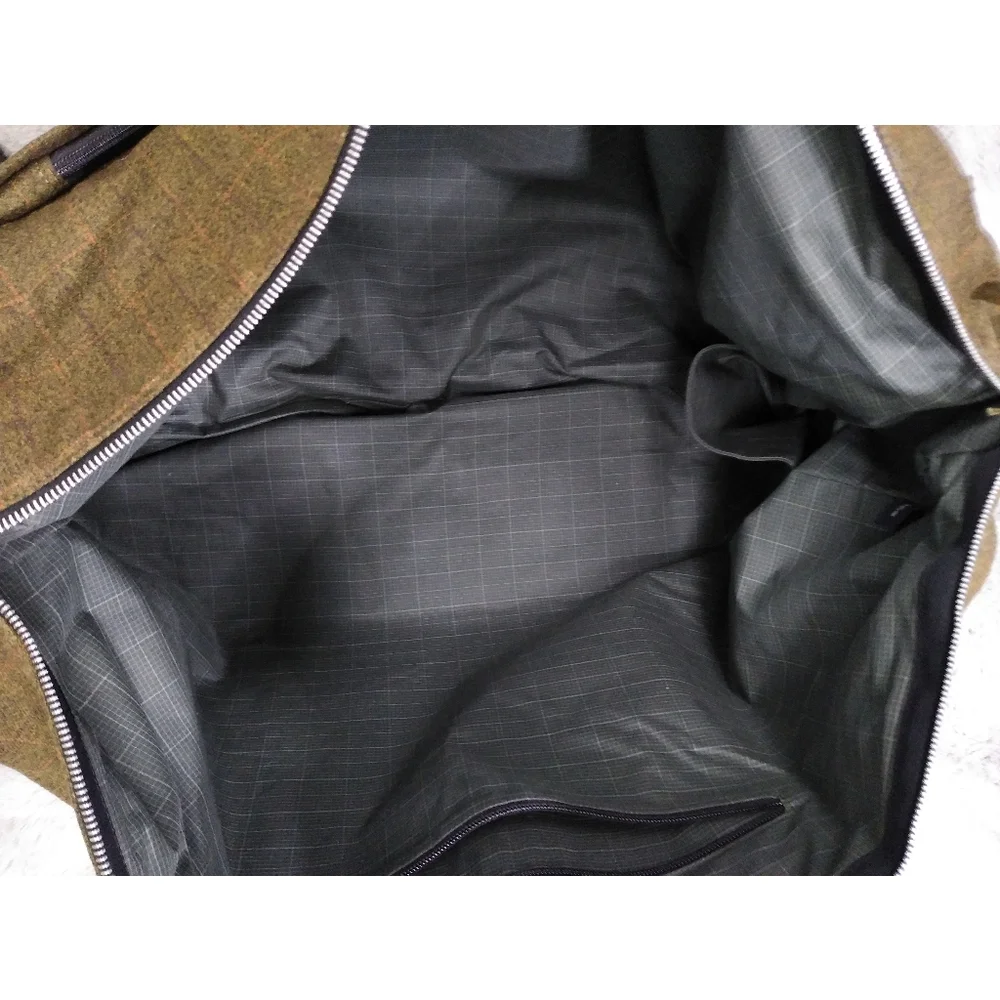 Jack Spade XL Tweed Tartan Olive Travel Overnight Bag - Picture 8 of 11